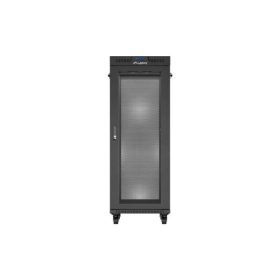   Lanberg FF01-6832-23BL 19" 32U SZÉL:600mm MÉLY:800mm MAG:1676mm lapraszerelt LCD hálós fémajtós fekete álló rack szekrény