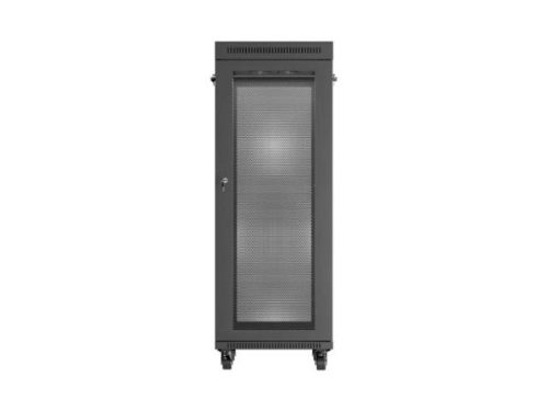 Lanberg FF01-6832-23BL 19" 32U SZÉL:600mm MÉLY:800mm MAG:1676mm lapraszerelt LCD hálós fémajtós fekete álló rack szekrény