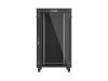 Lanberg FF01-8027-12BL 19" 27U SZÉL:800mm MÉLY:1000mm MAG:1461mm lapraszerelt LCD üvegajtós fekete szerver szekrény