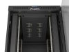 Lanberg FF01-8027-12BL 19" 27U SZÉL:800mm MÉLY:1000mm MAG:1461mm lapraszerelt LCD üvegajtós fekete szerver szekrény