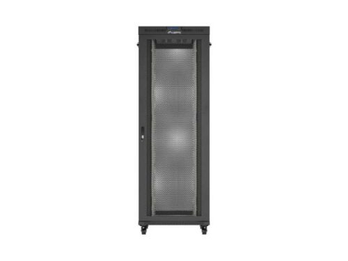 Lanberg FF01-8047-23BL 19" 47U SZÉL:800mm MÉLY:1000mm MAG:2344mm lapraszerelt LCD hálós fémajtós fekete álló szerver szekrény