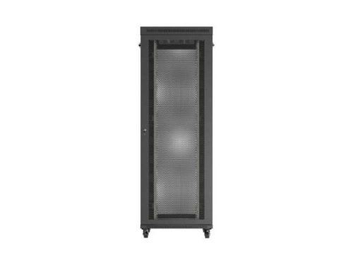 Lanberg FF01-8047-23BL 19" 47U SZÉL:800mm MÉLY:1000mm MAG:2344mm lapraszerelt LCD hálós fémajtós fekete álló szerver szekrény