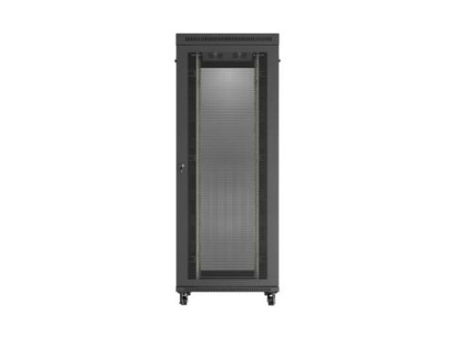 Lanberg FF01-8242-23BL 19" 42U SZÉL:800mm MÉLY:1200mm MAG:2127mm lapraszerelt LCD hálós fémajtós fekete álló rack szekrény