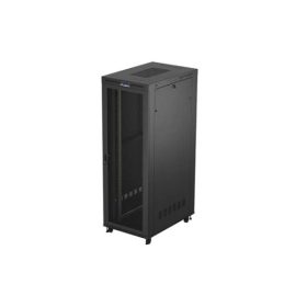   Lanberg FF01-8247-23BL 19" 47U SZÉL:800mm MÉLY:1200mm MAG:2343mm lapraszerelt LCD hálós fémajtós fekete szerver szekrény