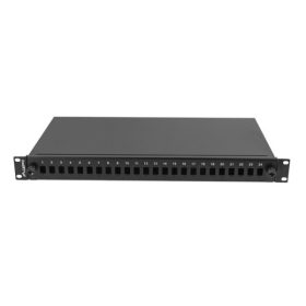   Lanberg FOP1-24SS-LDB 19" 1U 24xSC szimplex 24xLC duplex kihúzható kötőkazettával szerelt fekete optikai patch panel