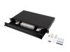 Lanberg FOP1-24SS-LDB 19" 1U 24xSC szimplex 24xLC duplex kihúzható kötőkazettával szerelt fekete optikai patch panel