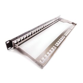   KELINE KEP-EMPTY-S 19"" 1U üres fekete patch panel 24 db keystone jack számára