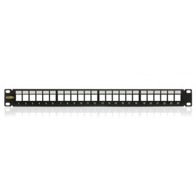   KELINE KEP-EMPTY-S 19"" 1U üres fekete patch panel 24 db keystone jack számára