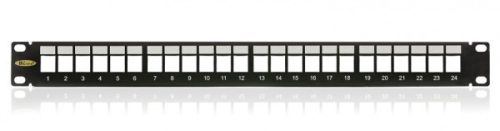 KELINE KEP-EMPTY-S 19"" 1U üres fekete patch panel 24 db keystone jack számára