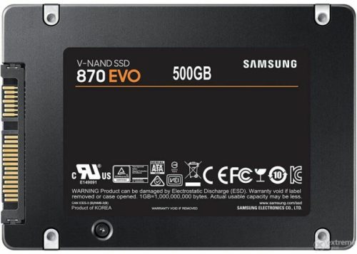 SAMSUNG SSD Belső, 500GB, 870 EVO,  2.5, SATA3