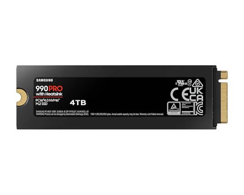 SAMSUNG SSD Belső, 4TB, 990 PRO, Heat-Sink, PCIe 4.0, 2400 TBW