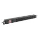 Lanberg PDU-10I-0200-IEC-BK 19" 1U 10xC13 aljzat C14 csatlakozóvéggel 2m fekete elosztósor kapcsolóval