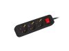 Lanberg PS1-03F-0150-BK 3x Schuko aljzat 10A 1.5m kapcsolós fekete elosztósor