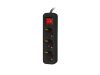 Lanberg PS1-03F-0150-BK 3x Schuko aljzat 10A 1.5m kapcsolós fekete elosztósor
