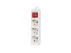 Lanberg PS1-03F-0150-W 3x Schuko aljzat 10A 1.5m kapcsolós fehér elosztósor