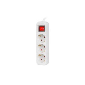   Lanberg PS1-03F-0150-W 3x Schuko aljzat 10A 1.5m kapcsolós fehér elosztósor
