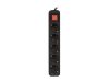 Lanberg PS1-05F-0150-BK 5x Schuko aljzat 10A 1.5m kapcsolós fekete elosztósor