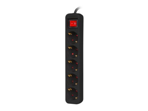 Lanberg PS1-05F-0150-BK 5x Schuko aljzat 10A 1.5m kapcsolós fekete elosztósor