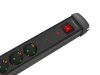 Lanberg SP1-05F-0300-BK 5x Schuko aljzat túlfeszültség ellen védett 3m kapcsolós fekete elosztósor