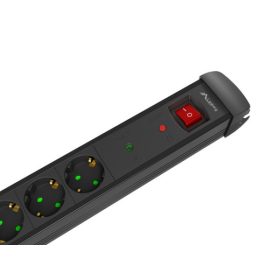   Lanberg SP1-05F-0500-BK 5x Schuko aljzat túlfeszültség ellen védett 5m kapcsolós fekete elosztósor