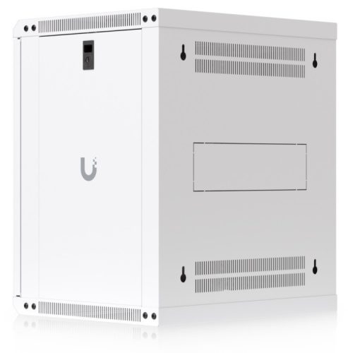 Ubiquiti UACC-RACK-12U-WALL-450-P 19" 12U 635x550x450mm MAX:50kg perforált ajtós fehér fali rack szekrény