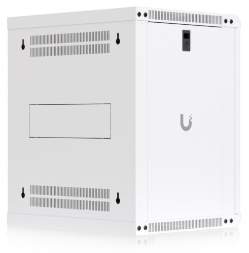 Ubiquiti UACC-RACK-12U-WALL-450-P 19" 12U 635x550x450mm MAX:50kg perforált ajtós fehér fali rack szekrény