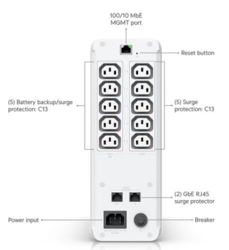 Ubiquiti UniFi UPS-Tower 1000VA 600W IP20 IEC line interaktív szünetmentes tápegység