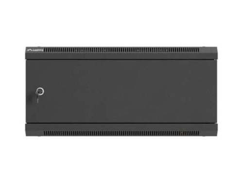Lanberg WF01-6404-00B 19" 4U SZÉL:600mm MÉLY:450mm MAG:290mm lapraszerelt fémajtós fekete fali rack szekrény