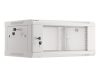 Lanberg WF01-6404-10S 19" 4U SZÉL:600mm MÉLY:450mm MAG:290mm lapraszerelt üvegajtós szürke fali rack szekrény