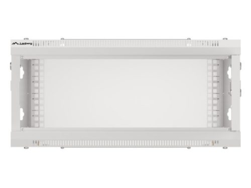 Lanberg WF01-6404-10S 19" 4U SZÉL:600mm MÉLY:450mm MAG:290mm lapraszerelt üvegajtós szürke fali rack szekrény
