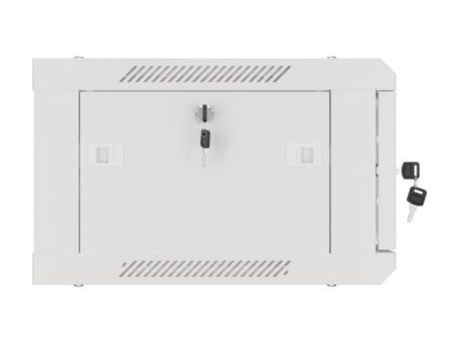 Lanberg WF01-6404-10S 19" 4U SZÉL:600mm MÉLY:450mm MAG:290mm lapraszerelt üvegajtós szürke fali rack szekrény