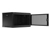 Lanberg WF01-6406-23B 19" 6U SZÉL:600mm MÉLY:450mm MAG:379mm lapraszerelt perforált ajtós fekete fali rack szekrény