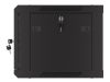 Lanberg WF01-6406-23B 19" 6U SZÉL:600mm MÉLY:450mm MAG:379mm lapraszerelt perforált ajtós fekete fali rack szekrény