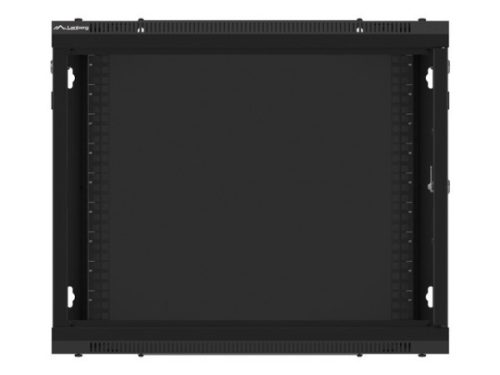 Lanberg WF01-6409-00B 19" 9U SZÉL:600mm MÉLY:450mm MAG:512mm lapraszerelt fémajtós fekete fali rack szekrény