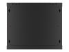 Lanberg WF01-6409-00B 19" 9U SZÉL:600mm MÉLY:450mm MAG:512mm lapraszerelt fémajtós fekete fali rack szekrény