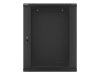 Lanberg WF01-6415-10B 19" 15U SZÉL:600mm MÉLY:450mm MAG:774mm lapraszerelt üvegajtós fekete fali rack szekrény
