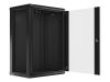 Lanberg WF01-6418-10B 19" 18U SZÉL:600mm MÉLY:450mm MAG:907mm lapraszerelt üvegajtós fekete fali rack szekrény