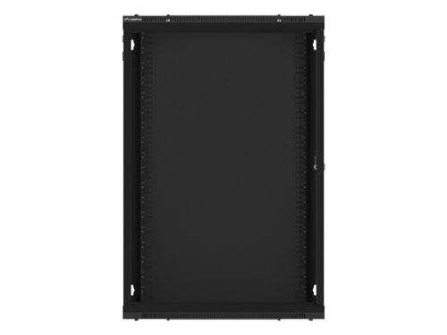 Lanberg WF01-6418-10B 19" 18U SZÉL:600mm MÉLY:450mm MAG:907mm lapraszerelt üvegajtós fekete fali rack szekrény