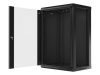 Lanberg WF01-6418-10B 19" 18U SZÉL:600mm MÉLY:450mm MAG:907mm lapraszerelt üvegajtós fekete fali rack szekrény