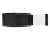 Lanberg WF01-6606-10B 19" 6U SZÉL:600mm MÉLY:600mm MAG:379mm lapraszerelt üvegajtós fekete fali rack szekrény
