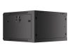 Lanberg WF01-6606-10B 19" 6U SZÉL:600mm MÉLY:600mm MAG:379mm lapraszerelt üvegajtós fekete fali rack szekrény