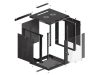 Lanberg WF01-6612-10B 19" 12U SZÉL:600mm MÉLY:600mm MAG:640mm lapraszerelt üvegajtós fekete fali rack szekrény
