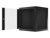 Lanberg WF01-6612-10B 19" 12U SZÉL:600mm MÉLY:600mm MAG:640mm lapraszerelt üvegajtós fekete fali rack szekrény