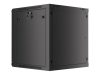 Lanberg WF01-6612-10B 19" 12U SZÉL:600mm MÉLY:600mm MAG:640mm lapraszerelt üvegajtós fekete fali rack szekrény