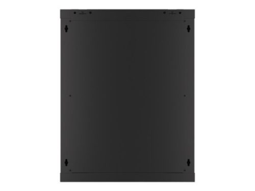 Lanberg WF01-6615-10B 19" 15U SZÉL:600mm MÉLY:600mm MAG:774mm lapraszerelt üvegajtós fekete fali rack szekrény