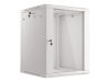 Lanberg WF01-6615-10S 19" 15U SZÉL:600mm MÉLY:600mm MAG:774mm lapraszerelt üvegajtós szürke fali rack szekrény