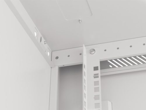 Lanberg WF01-6615-10S 19" 15U SZÉL:600mm MÉLY:600mm MAG:774mm lapraszerelt üvegajtós szürke fali rack szekrény