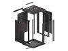 Lanberg WF01-6618-10B 19" 18U SZÉL:600mm MÉLY:600mm MAG:907mm lapraszerelt üvegajtós fekete fali rack szekrény