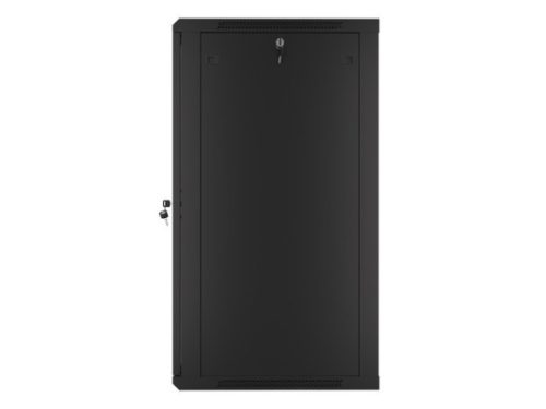 Lanberg WF01-6622-10B 19" 22U SZÉL:600mm MÉLY:600mm MAG:1085mm lapraszerelt üvegajtós fekete fali rack szekrény