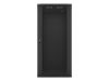 Lanberg WF01-6627-10B 19" 27U SZÉL:600mm MÉLY:600mm MAG:1307mm lapraszerelt üvegajtós fekete fali rack szekrény